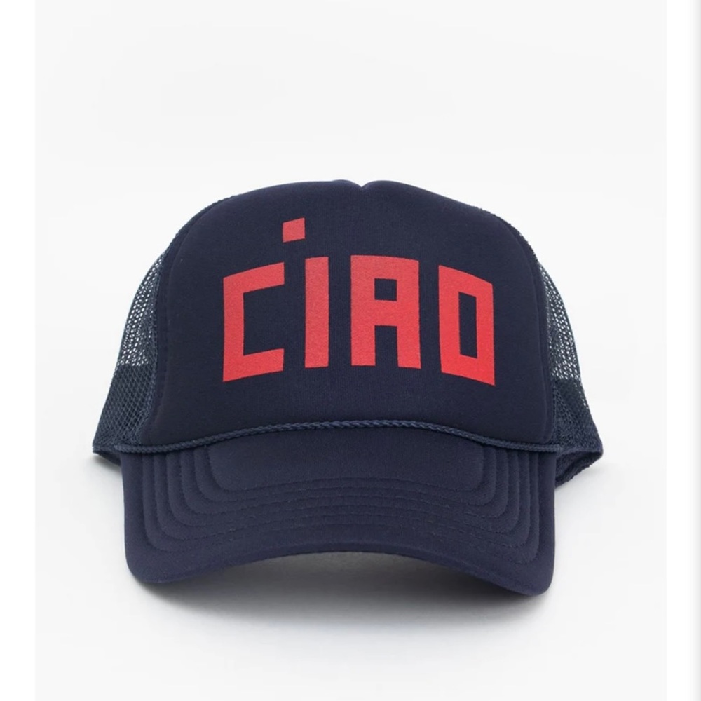 Clare V CIAO trucker hat.